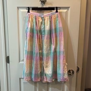 Vintage pastel madras midi skirt
